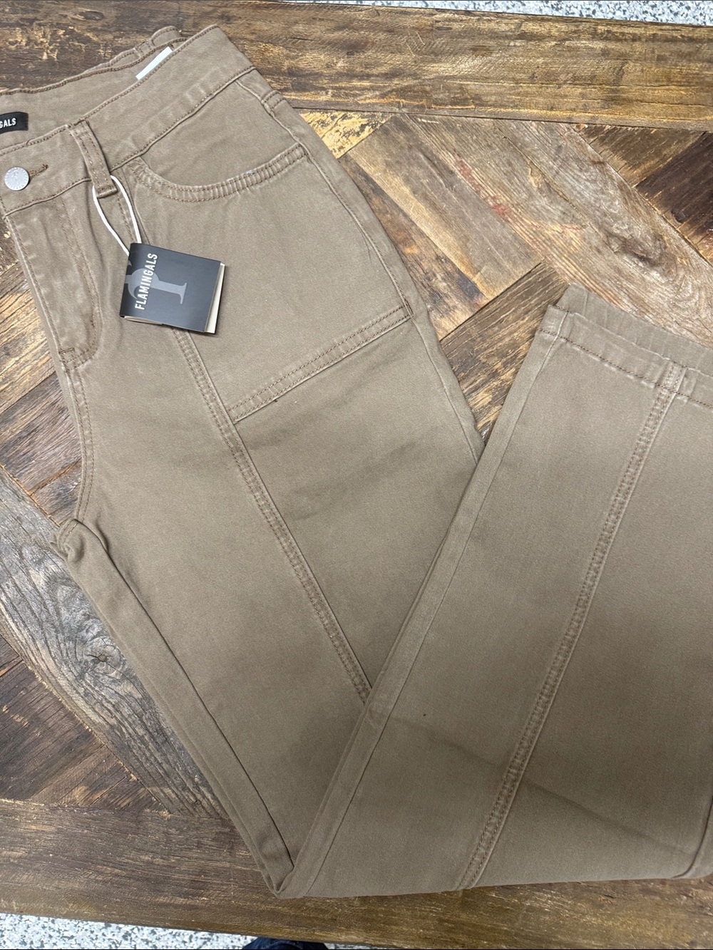Flamingals Women's Brown Utility Cargo Pants